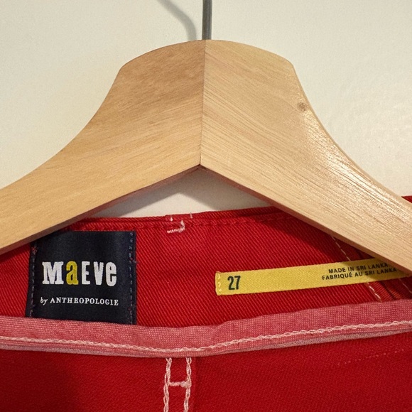 Anthropologie Maeve Red Wide Leg Jeans - Picture 5 of 5